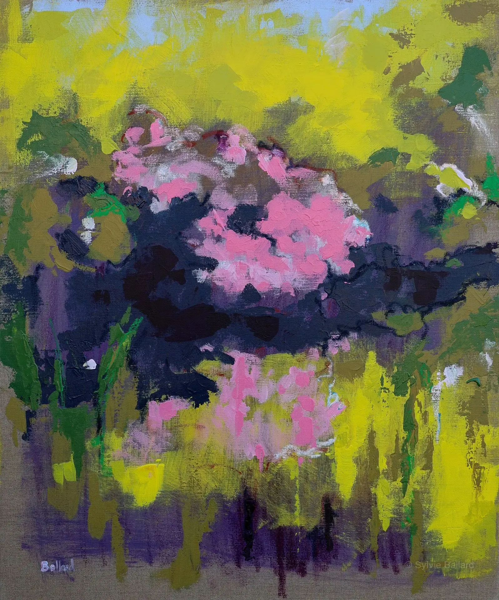 Douceur indocile - Douceur indocile : composition abstraite mélangeant acrylique et pastels secs.